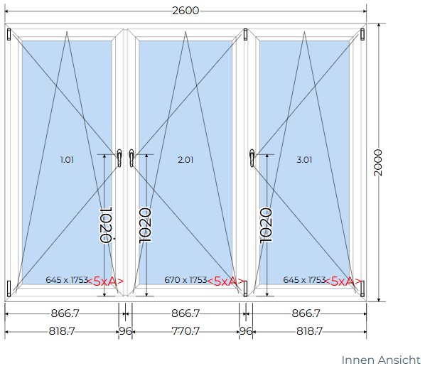 Fenster 3 Flügel Salamander