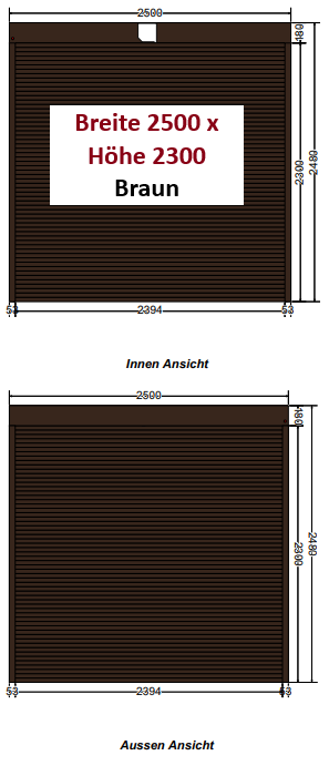 Vorbaurollläden Manuell 1900mm - 2500mm Breite