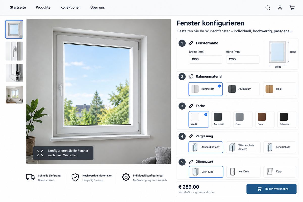 Fenster konfigurieren