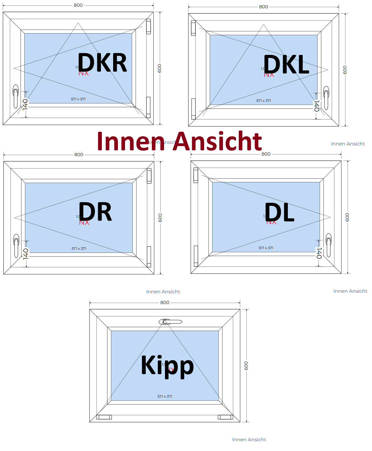 Fenster 1 Flügel Aluplast