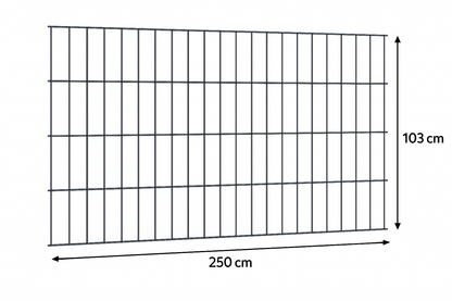 Doppelstabmattenzaun 6/5/6 Anthrazit / Schwarz / Moosgrün