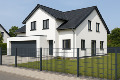 Doppelstabmattenzaun 6/5/6 Anthrazit / Schwarz / Moosgrün