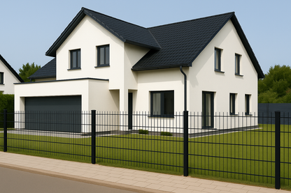 Doppelstabmattenzaun 6/5/6 Anthrazit / Schwarz / Moosgrün