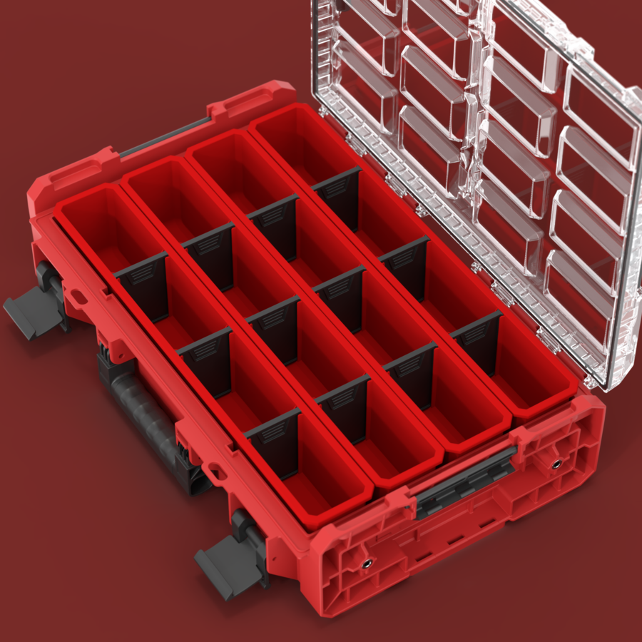 QBRICK SYSTEM ONE ORGANIZER XL 2.0 LONG BIN RED ULTRA HD CUSTOM (5901238256571)