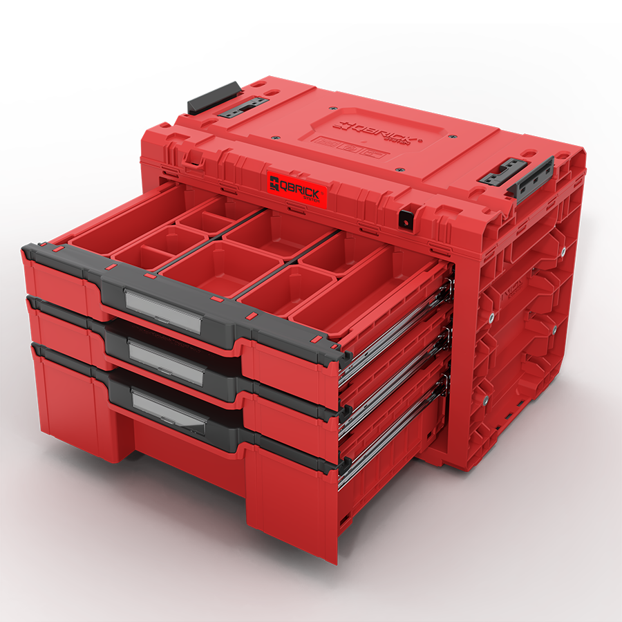 Qbrick System PRIME Drawer 3 Toolbox Expert RED ULTRA HD Custom (5901238262336)