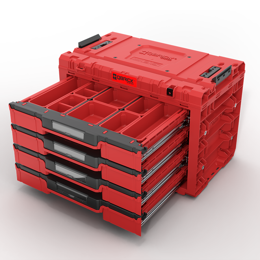 Qbrick System PRIME Drawer 4 Toolbox Expert RED ULTRA HD Custom (5901238262343)