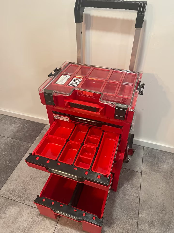 Qbrick System Pro Red Ultra HD Set (Cart 2.0 Plus Drawer 2 + Drawer 3 Toolbox 2.0 Expert + Organizer 300)