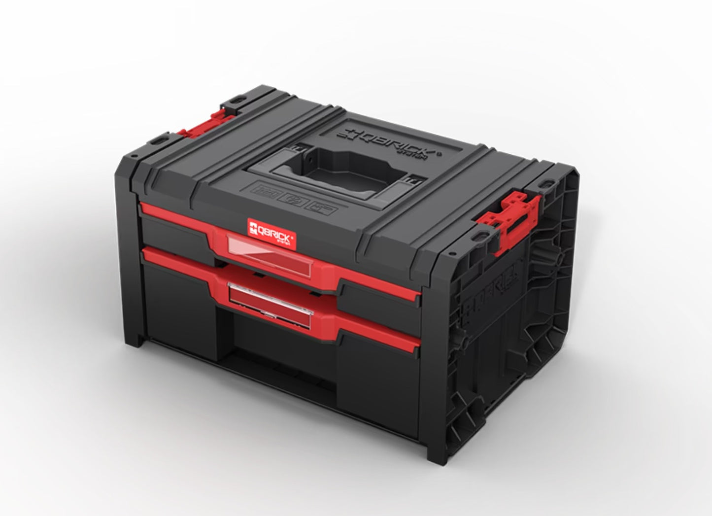 Qbrick System Pro Drawer 2 Expert, Schubladenschrank - 45 x 32 x 24,5 cm PRO Drawer 2 Modularer Werkzeugkasten mit 2 Schublade